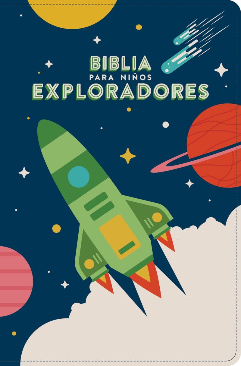 Biblia para niños exploradores, azul cósmico, símil piel RVR 1960