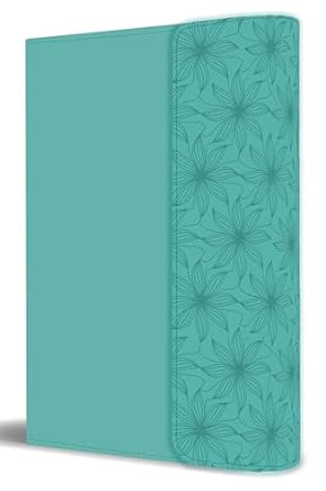 Biblia RVR 1960 tamaño manual, símil piel aguamarina con solapa e imán